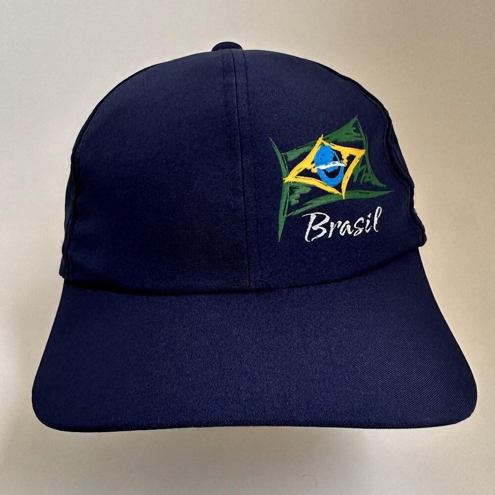 Brasil Unisex Dad Hat Adjustable Strap Back Cap Dark Blue Lightweight Flag